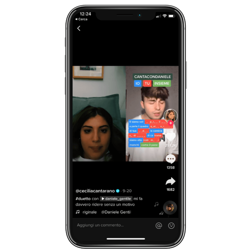 TikTok esempio duetto